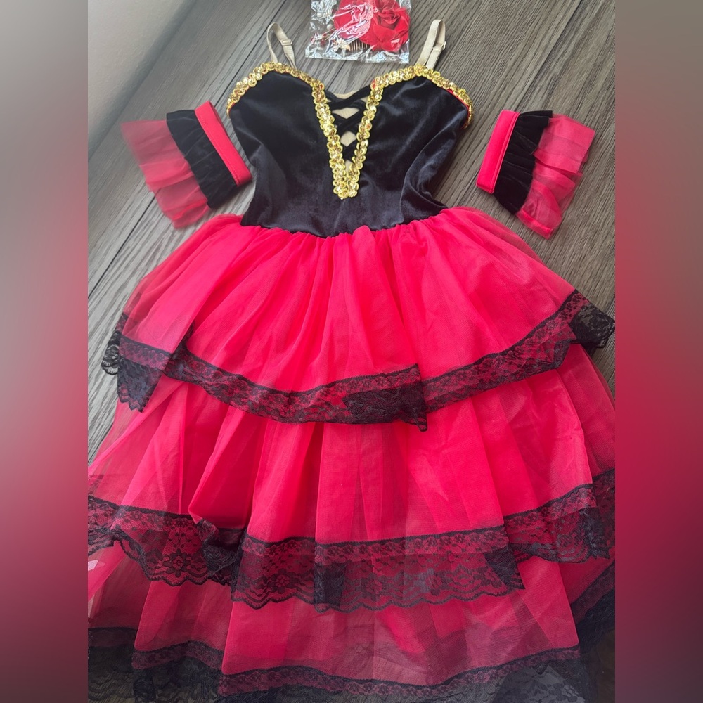 Child Red and Black Costume. Ballet